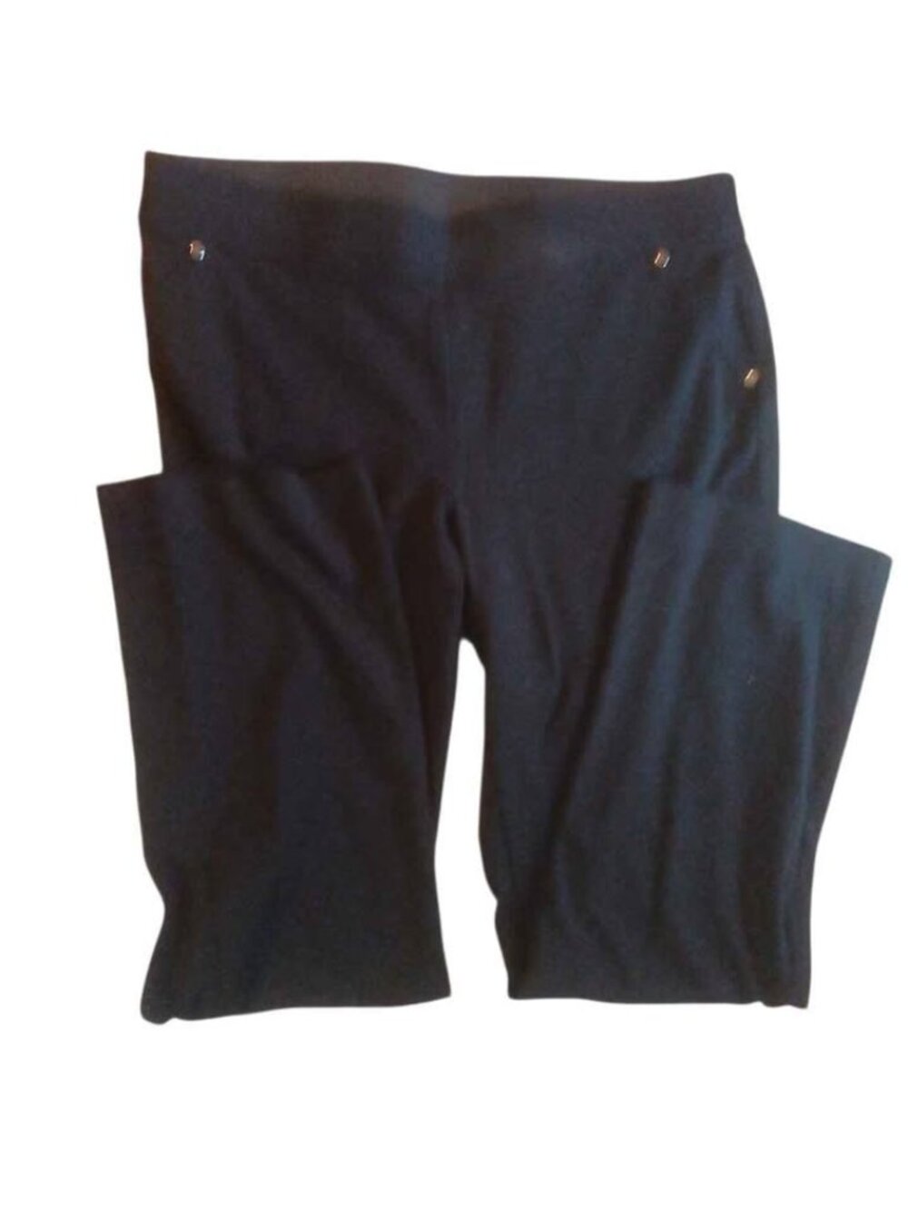 Black Pants Gold Buttons Zipper Pockets
